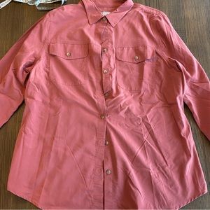 Salmon/dusty rose top